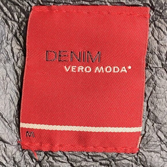 VERO Moda Black Faux Leather Circle Quilted Mock Neck Jacket M - Picture 6 of 14